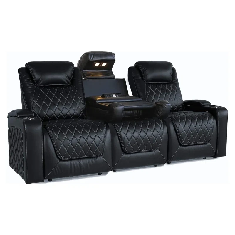 Leather Home Theater Seating with Cup Holder