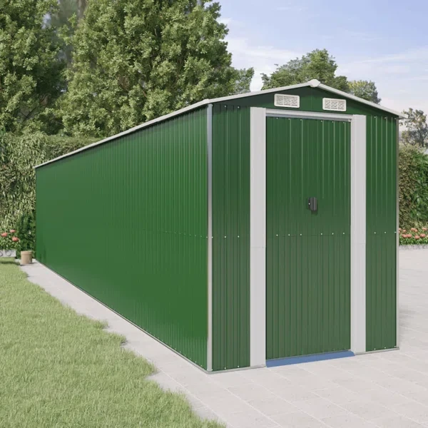 6ft. 4 in. W x 30ft. 9 in. D Galvanized Steel Storage Shed