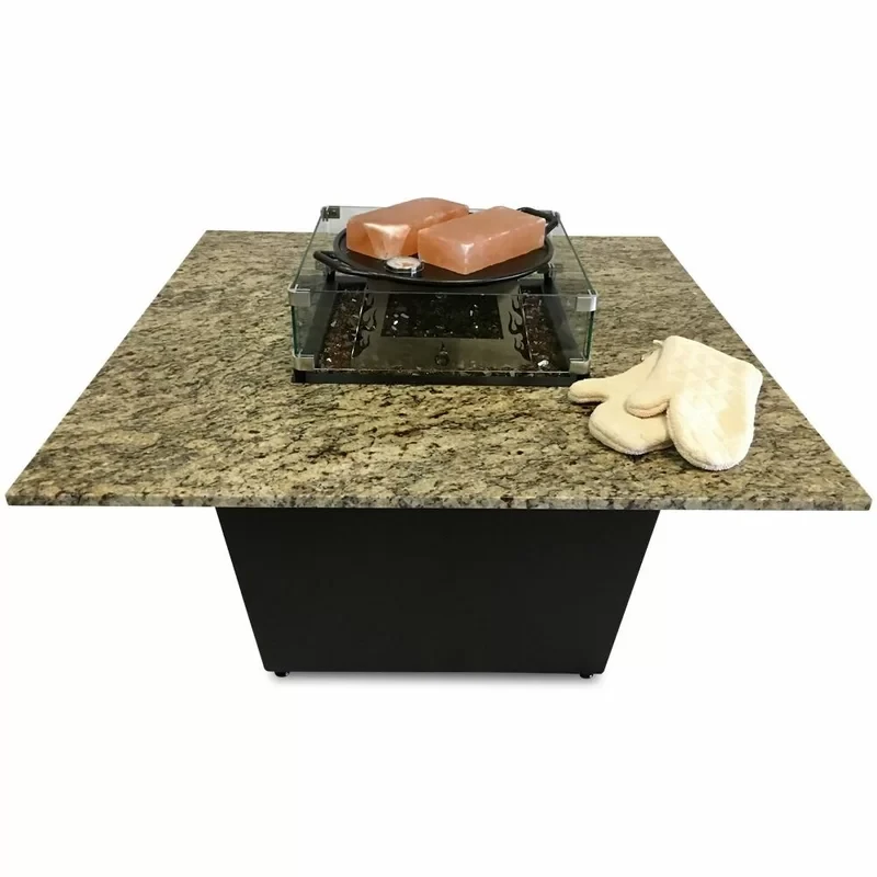 Muse Granite Aluminum Propane Fire Pit Table 21" H x 36" W x 36" D