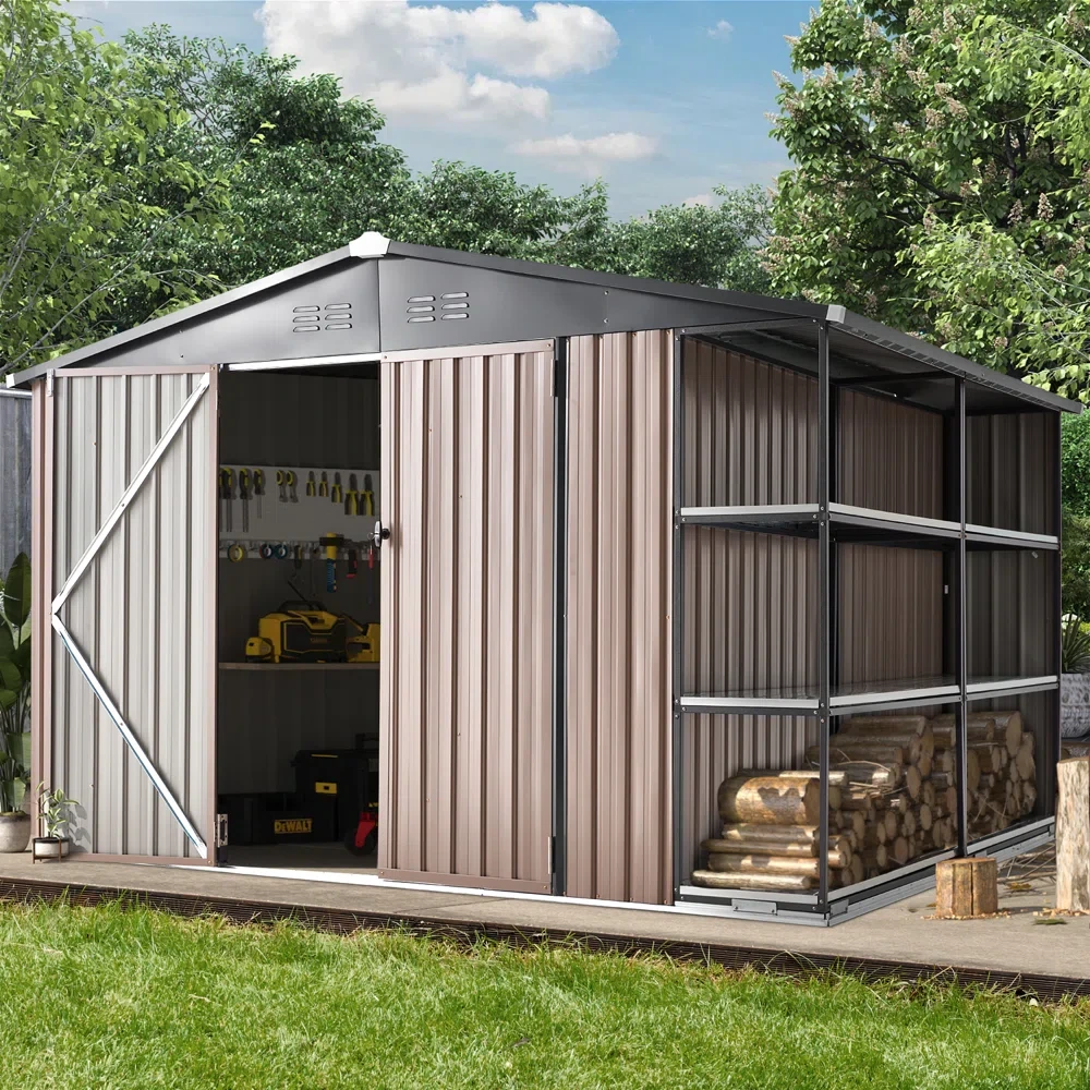 10 ft. W x 8 ft. D Metal Storage Shed