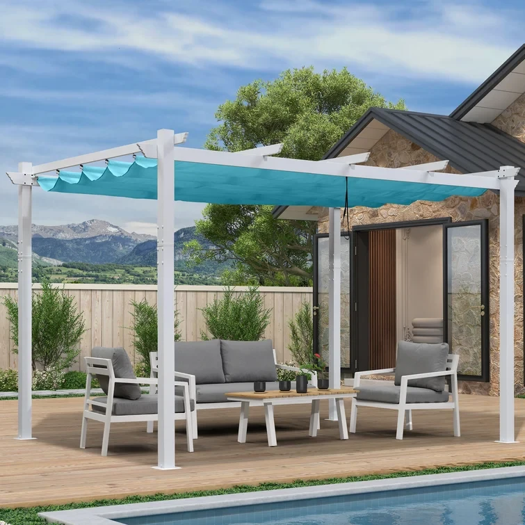 13 Ft. W x 10 Ft. D Aluminium Pergola with Canopy