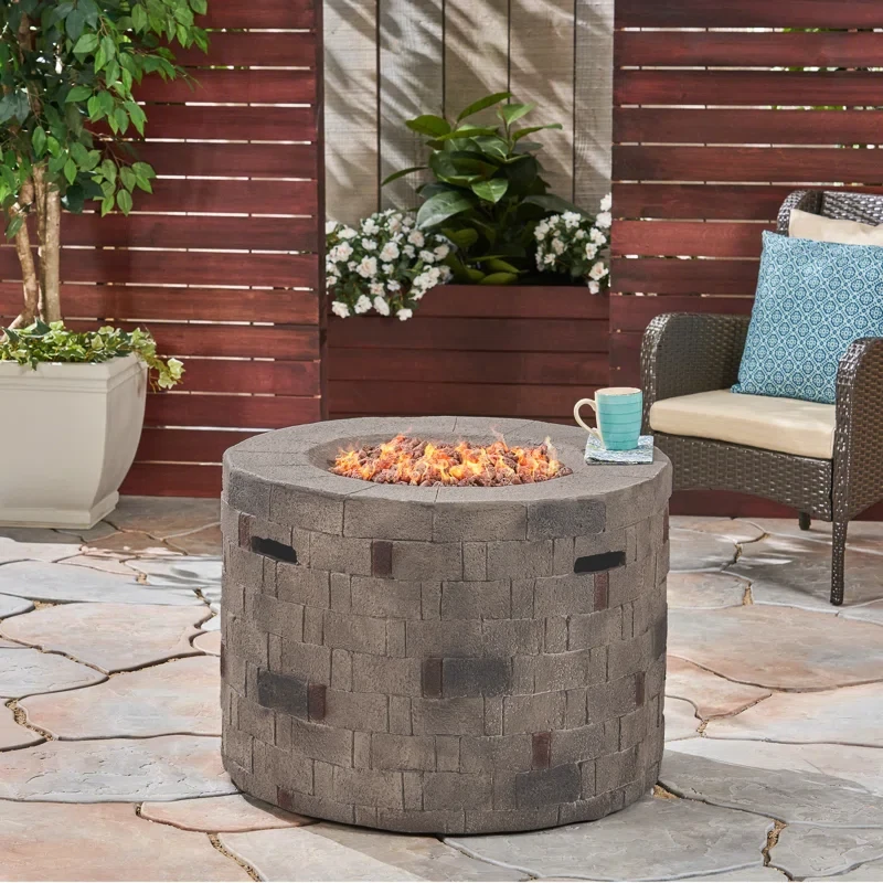 Nathaniel 23.25'' H x 31.75'' W Concrete Propane Outdoor Fire Pit