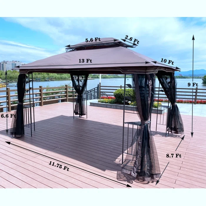 10 Ft. W x 10 Ft. D Steel Patio Gazebo