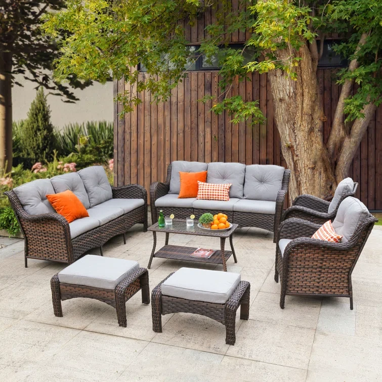 6 Piece Sofa Seating Group with Cushions