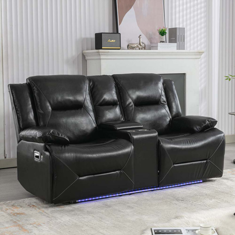 Nineta Faux Leather Home Theater Seating