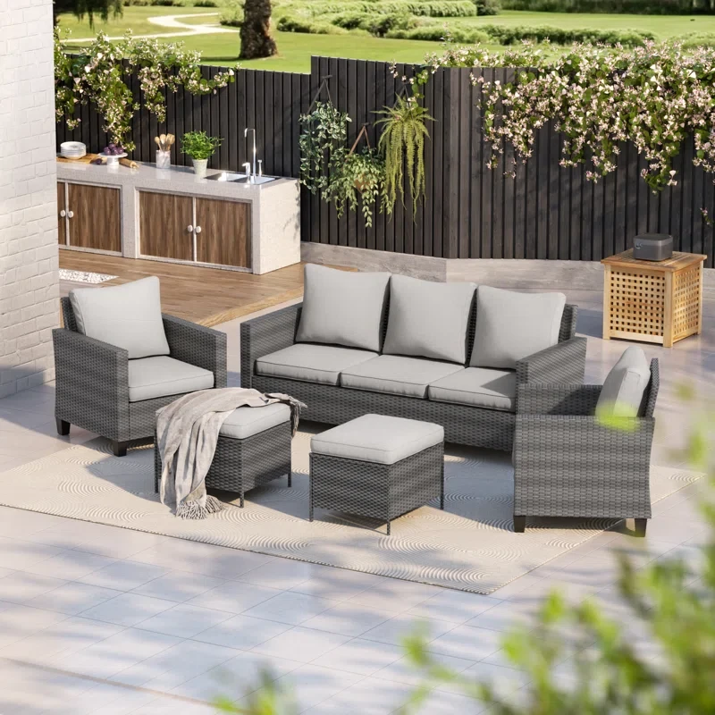 Astling 5 - Person Outdoor Seating Group with Cushions