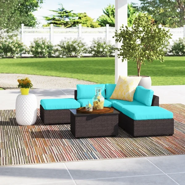 Anishia 4 - Person Outdoor Seating Group with Cushions