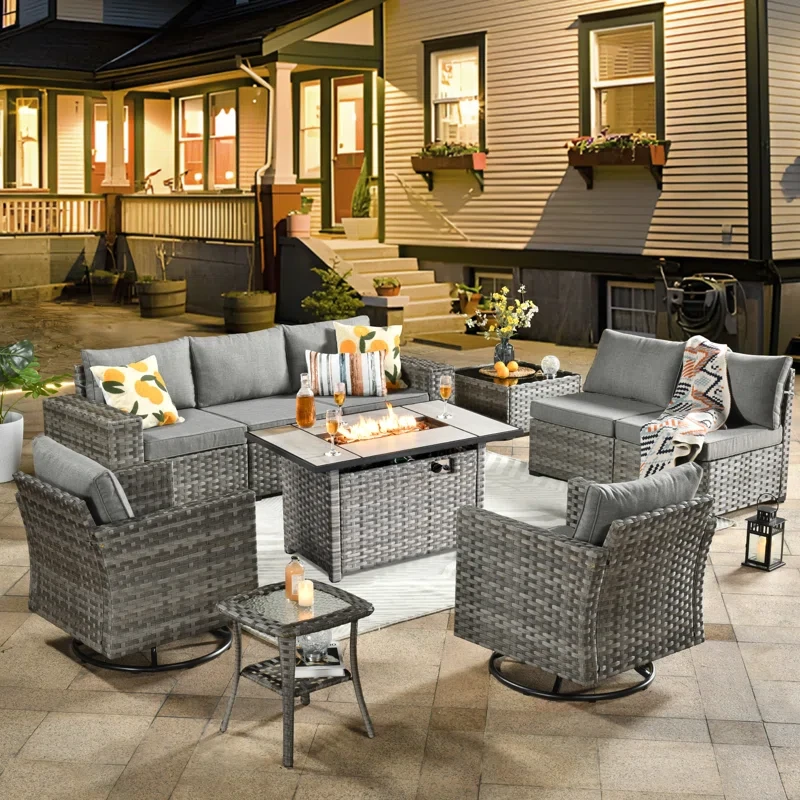 Bobia 7 - Person Outdoor Seating Group with Cushions