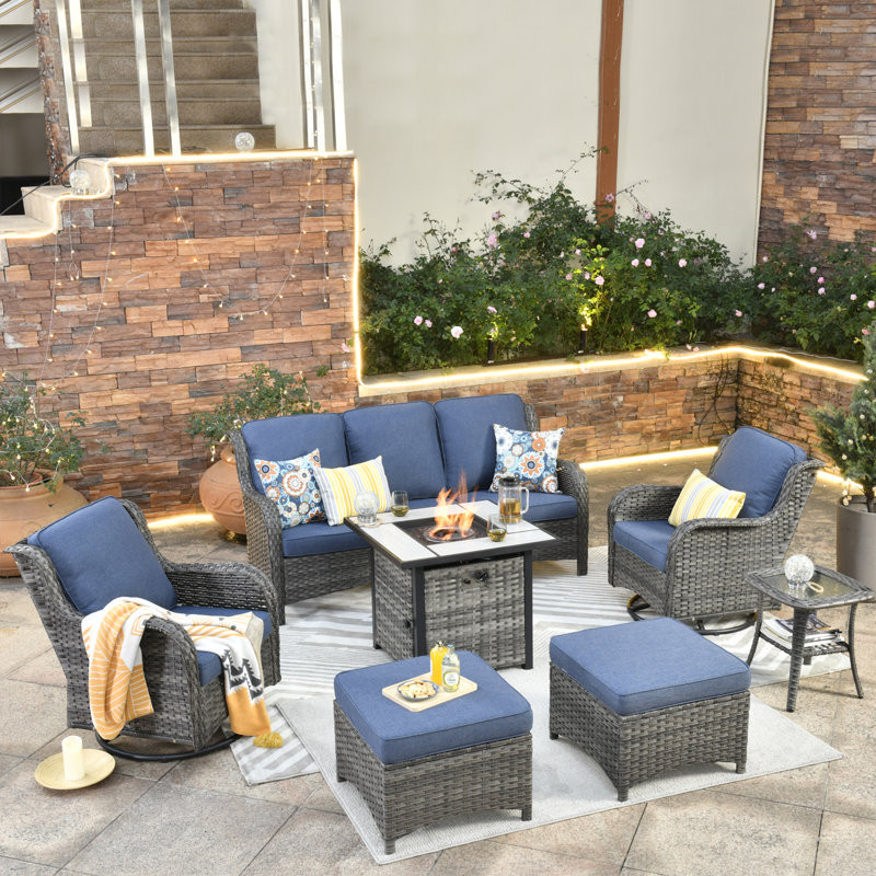 Allcot 7 - Person Outdoor Seating Group with Cushions