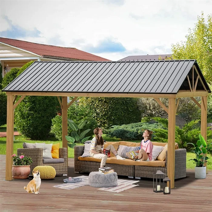 14Ft. W x 12Ft. D Aluminum Patio Gazebo