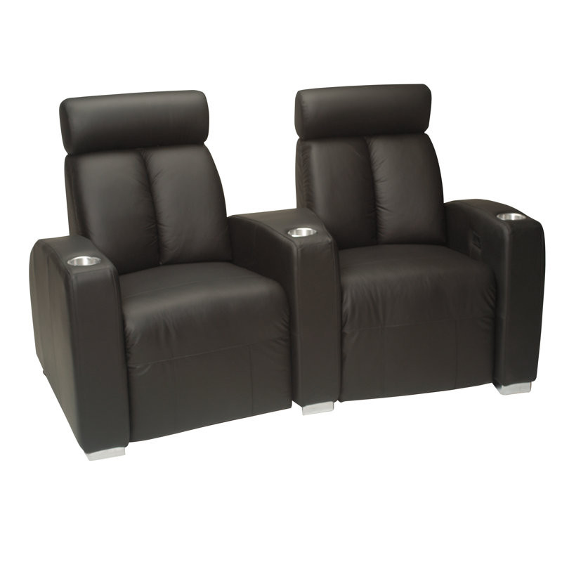 Ambassador Leather Home Theater Seating with Cup Holder