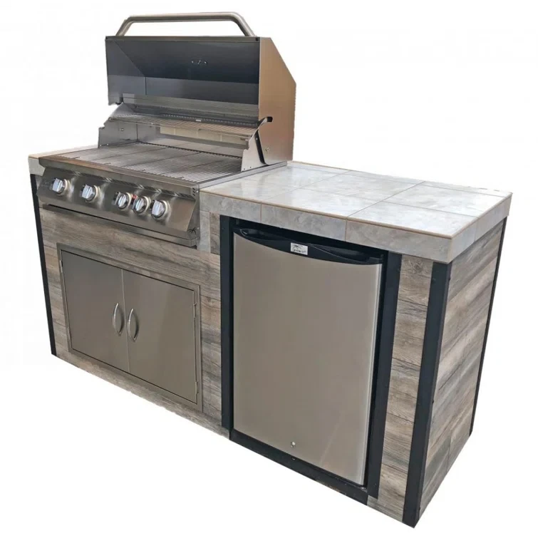 Kokomo Grills 72'' W 3 BBQ Grill Island with 4 - Burner Grill