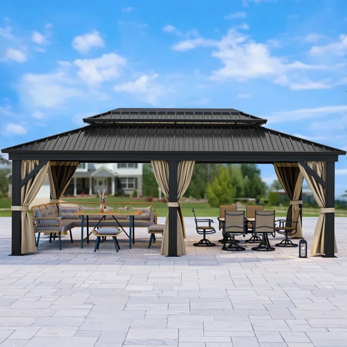 Outdoor Aluminum Hardtop Patio Gazebo 20 ft x 12 ft