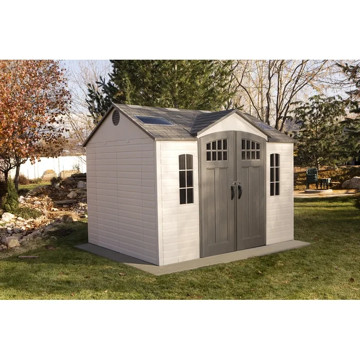 Lifetime 10 Ft. x 8 Ft. High-Density Polyethylene (Plastic) Outdoor Storage Shed with Steel-Reinforced Construction