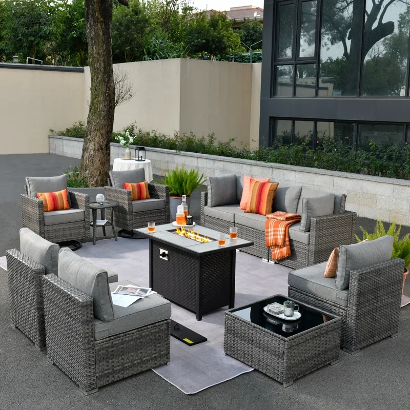 Cenhelm 9 - Person Outdoor Seating Group with Cushions