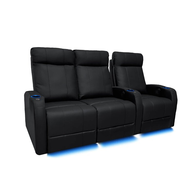 Leather Home Theater Seating with Cup Holder