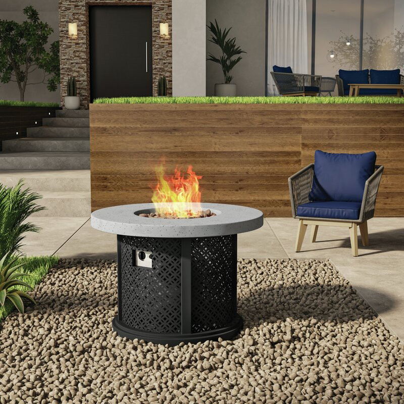 Villano Steel Propane Gas Fire Pit Table