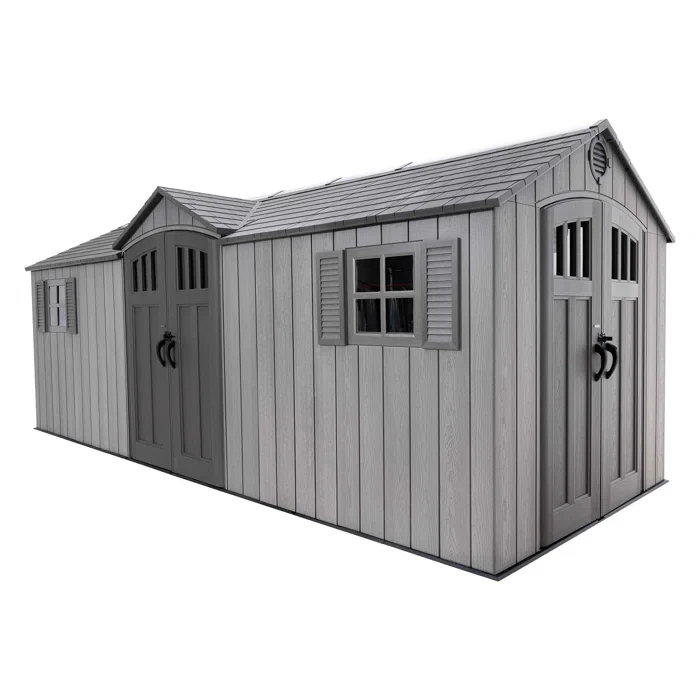 Lifetime 20 Ft. x 8 Ft. High-Density Polyethylene (Plastic) Outdoor Storage Shed with Steel-Reinforced Construction