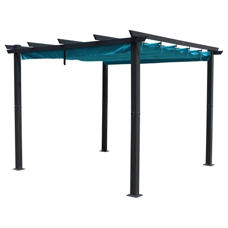 Patson 9' 10'' W x 9' 10'' D Aluminum Pergola with Canopy