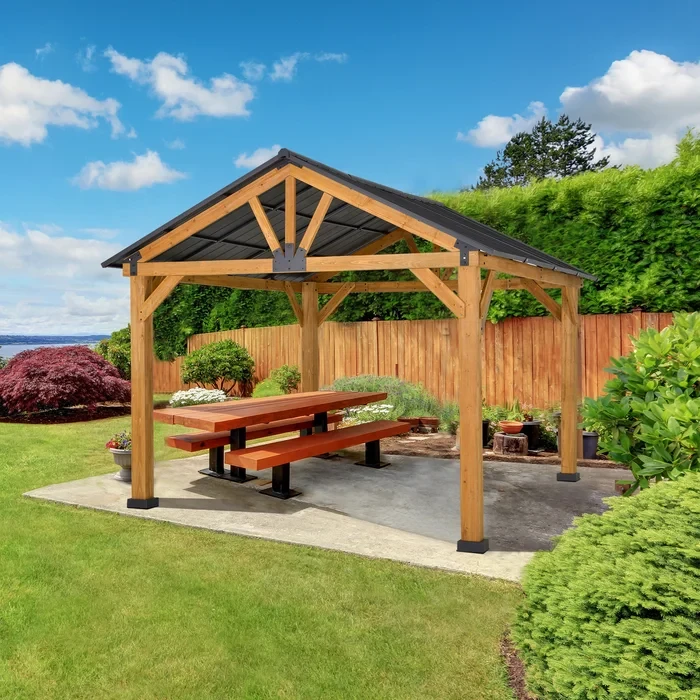 Wooden 13 Ft. W x 11 Ft. D Patio Gazebo