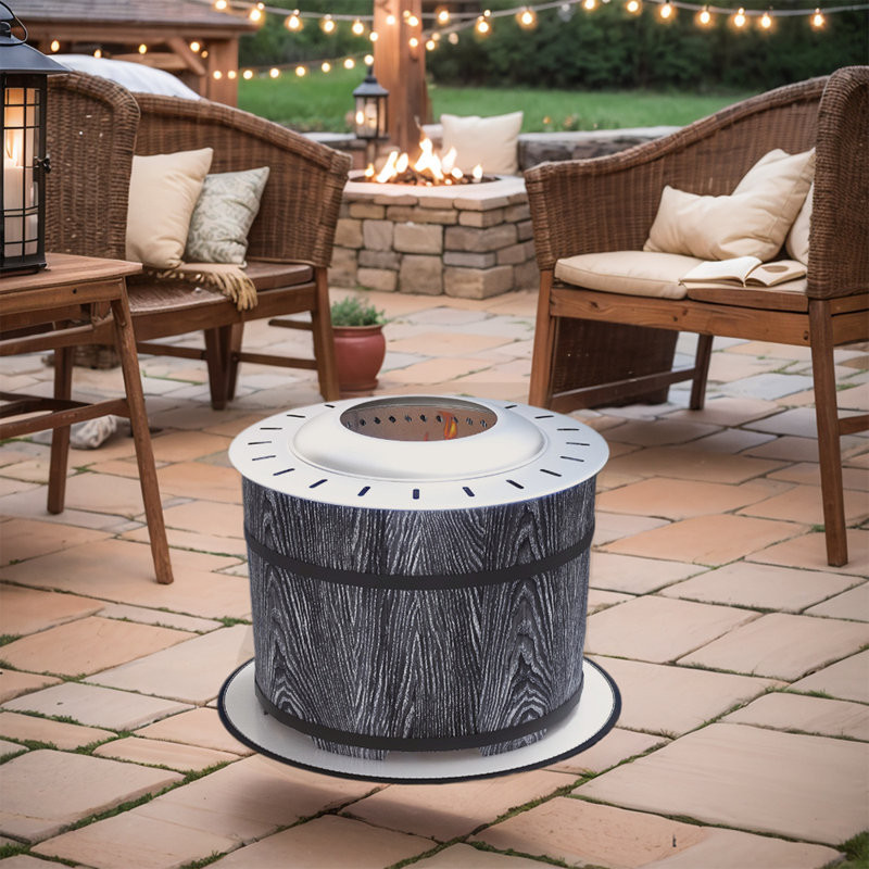 Jodiel 20.5" Smokeless Portable Fire Pit with Fireproof Mat,Wood Burning,Magnesium Oxide&Stainless Steel