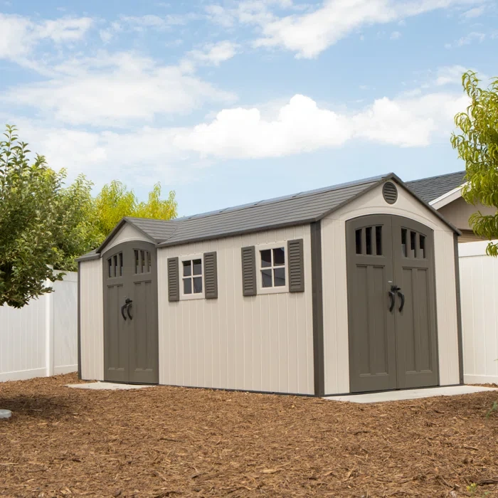 17.5 Ft. x 8 Ft. High-Density Polyethylene (Plastic) Steel Reinforced Outdoor Storage Shed