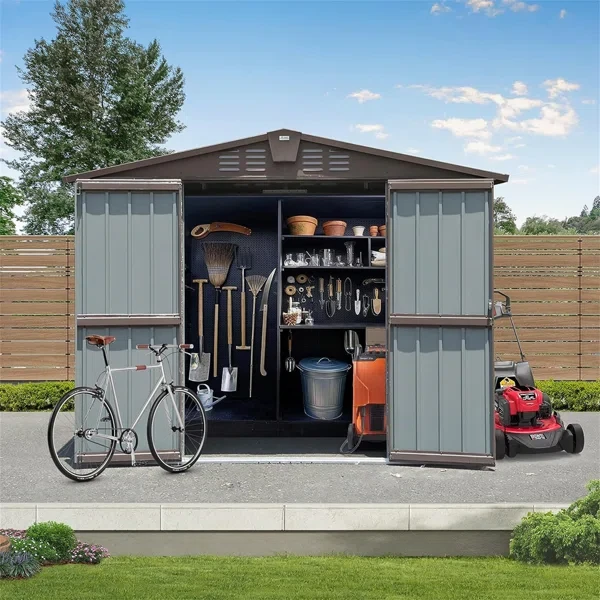 74.49" H x 98.74" W x 75.43" D Metal Storage Shed