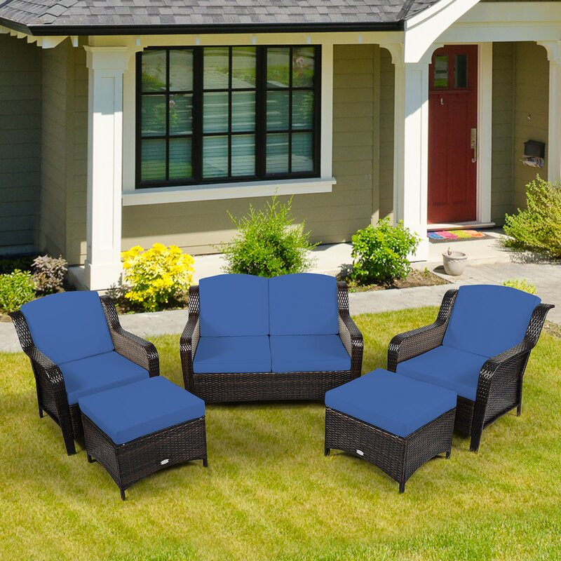 Aighan 6 - Person Outdoor Seating Group with Cushions