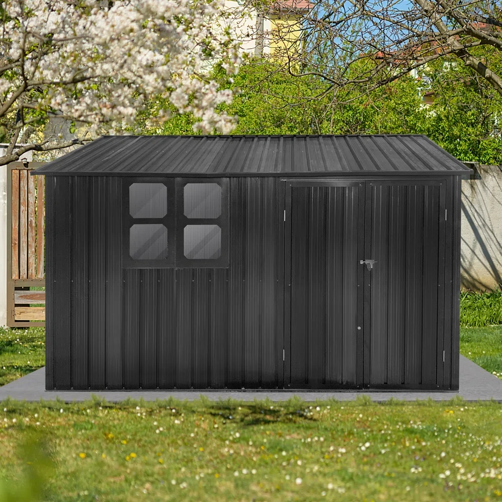 10 ft. W x 9 ft. D Metal Storage Shed