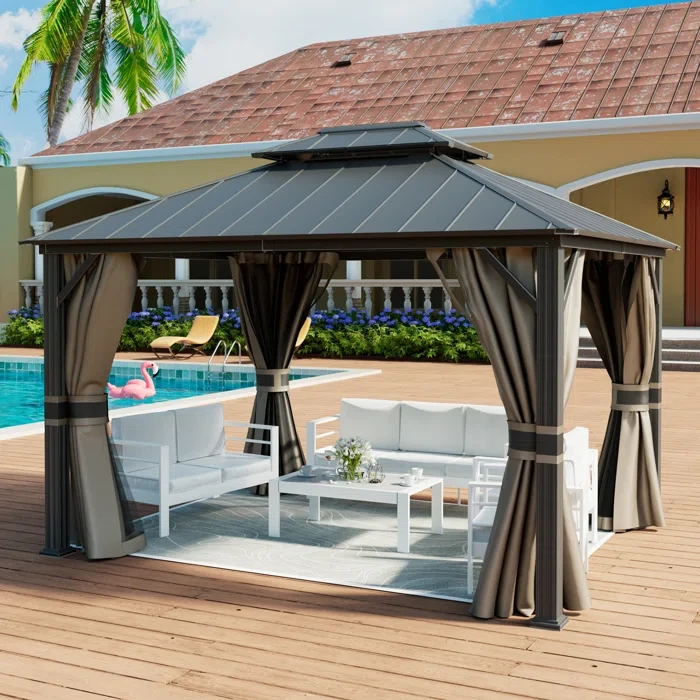 Nabella 10 Ft. W x 12 Ft. D Aluminum Patio Gazebo