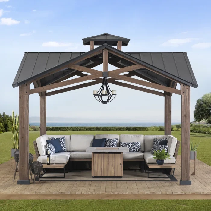 Bella 12.5 Ft. W x 12.5 Ft. D Solid Wood Patio Gazebo