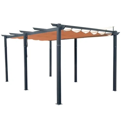 20 ft. W x 11 ft. D Outdoor Aluminum Retractable Pergola with Canopy