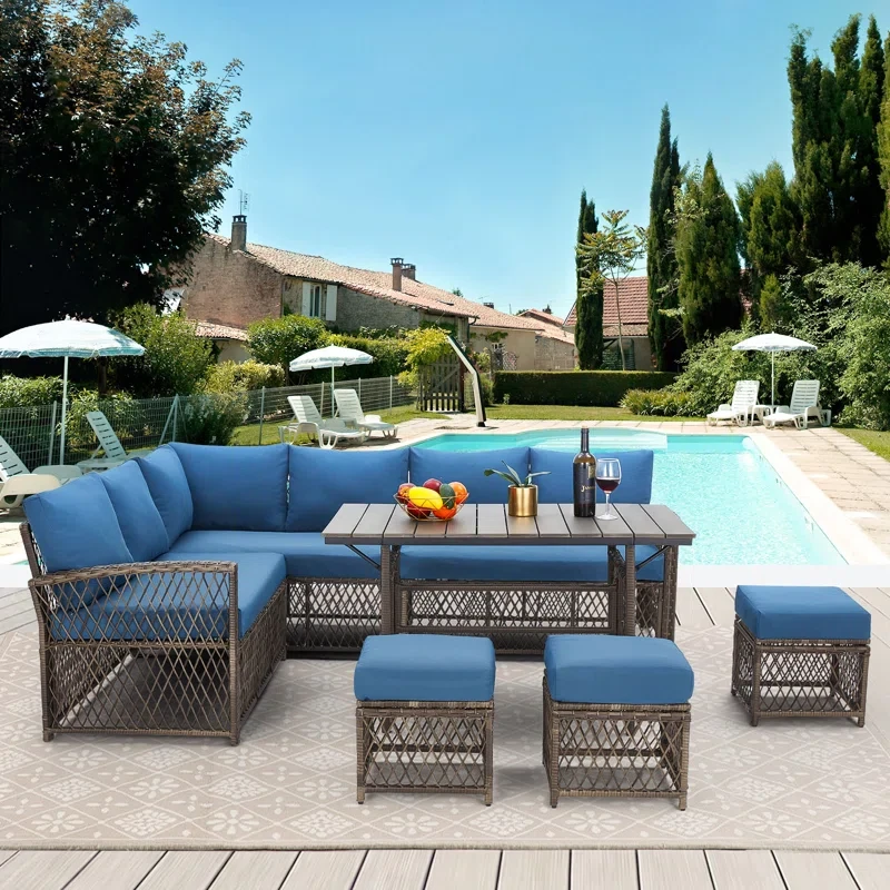 Angila 9 - Person Outdoor Seating Group with Cushions