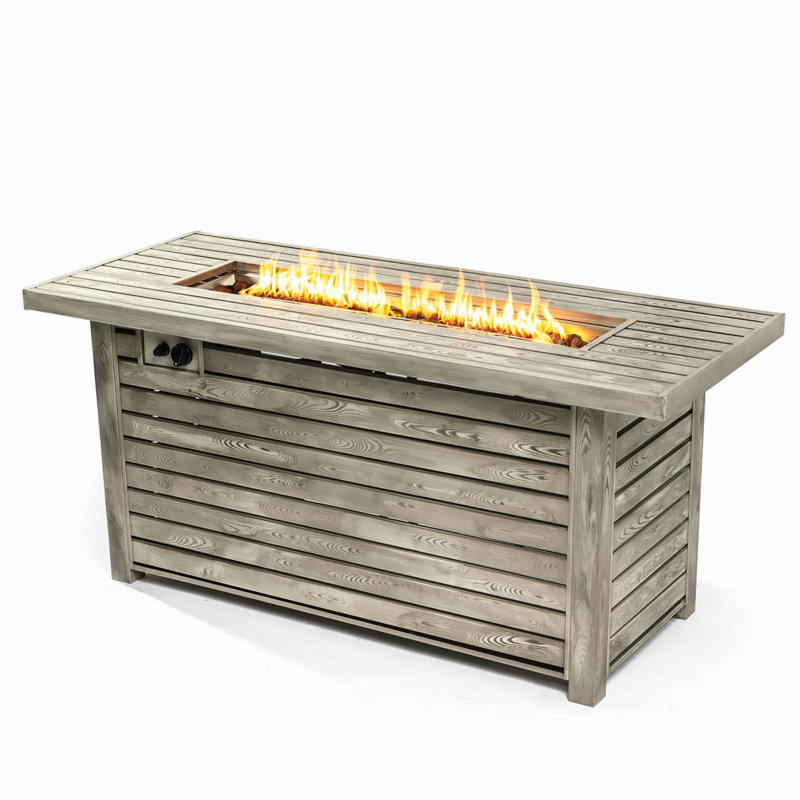 Joudy 24.00'' H x 53.50'' W Steel Propane Outdoor Fire Pit Table