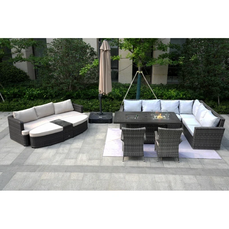 Aliaksey 13 - Person Outdoor Seating Group with Cushions