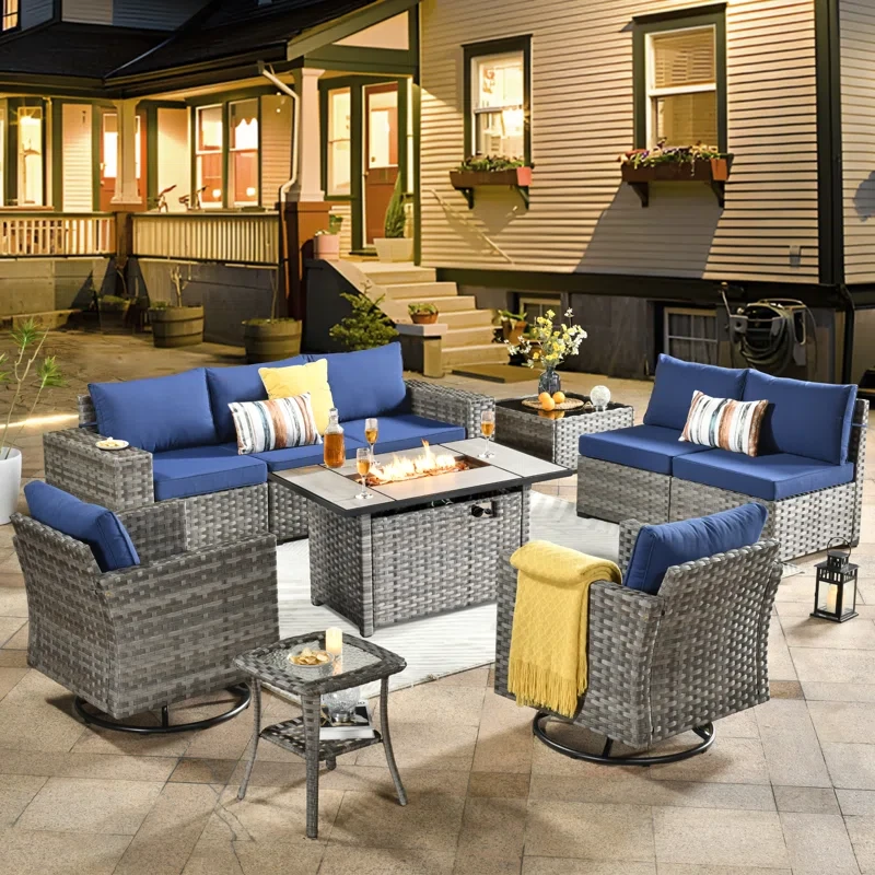 Bobia 7 - Person Outdoor Seating Group with Cushions