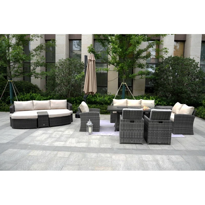 Aliaksey 13 - Person Outdoor Seating Group with Cushions