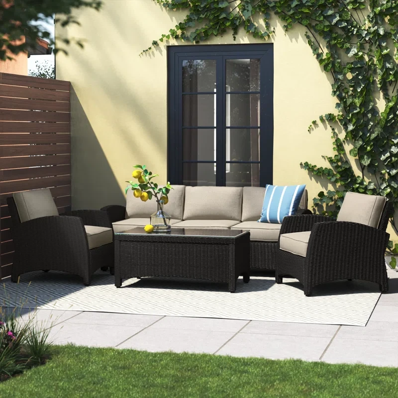 Ambria 5 - Person Outdoor Seating Group with Cushions