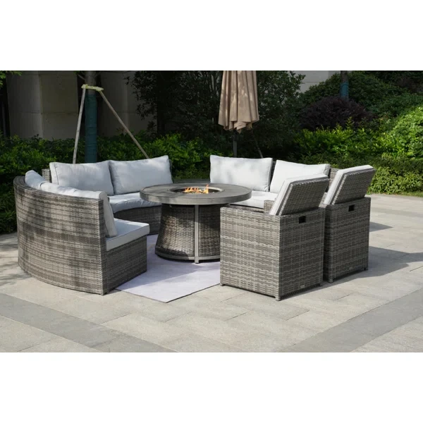 Areefa 6 - Person Outdoor Seating Group with Cushions