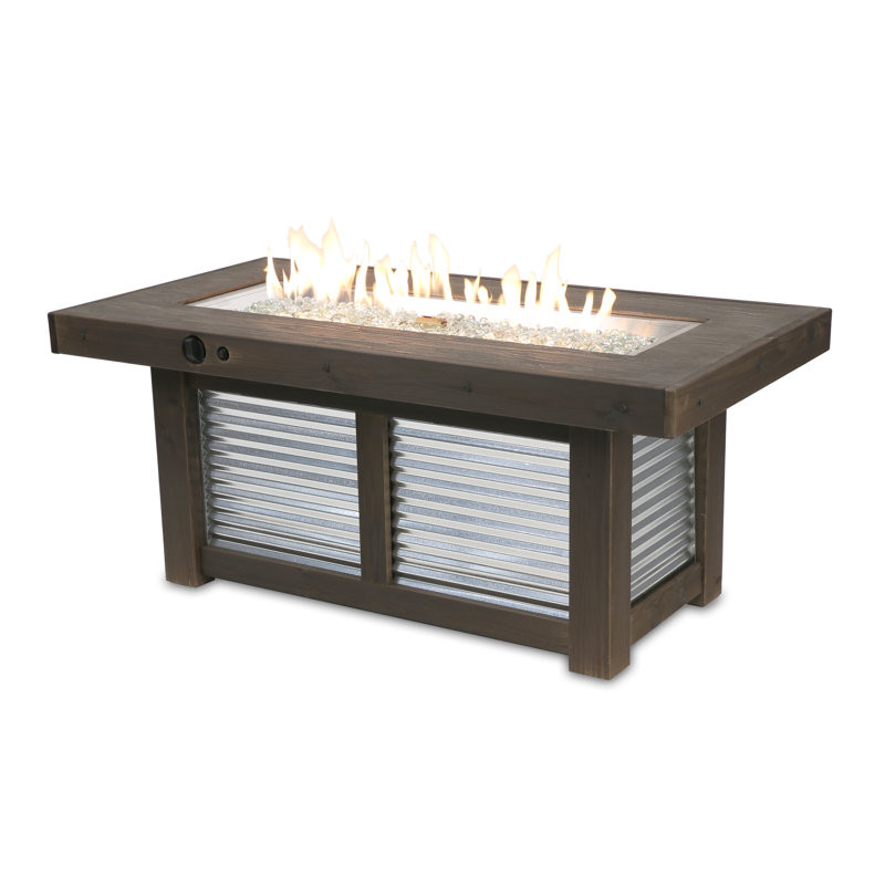 Denali Brew Linear Steel Propane/Natural Gas Fire Pit Table