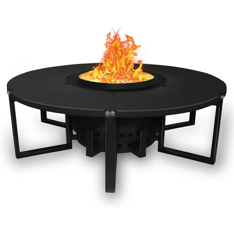 Febtech - Smokeless Firepit With Round Table Top - Efficient And Safe Bonfire Fire Pit - Perfect Smokeless Fire Pits For Outside Gatherings With Family And Friends