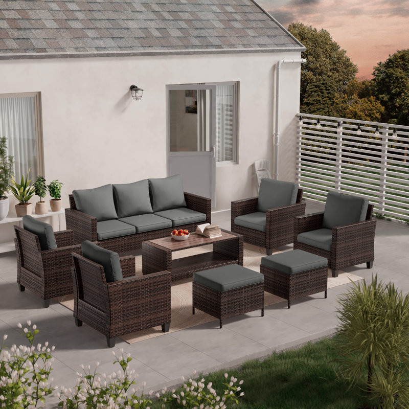 Delreal 7 - Person Outdoor Seating Group with Cushions