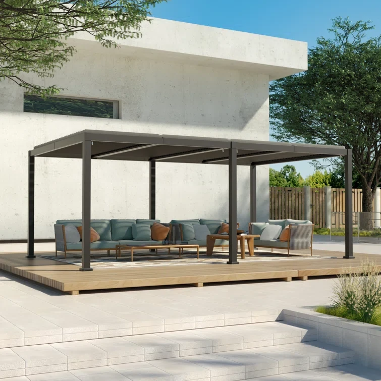 12 Ft. W x 20 Ft. D Aluminum Pergola with Adjustable Roof