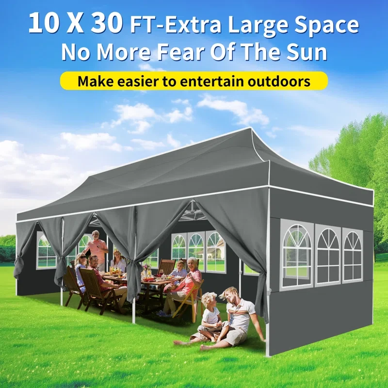 10 Ft. W x 30 Ft. D Metal Party Tent