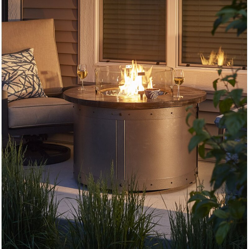 Edison Aluminum Propane/Natural Gas Fire Pit Table