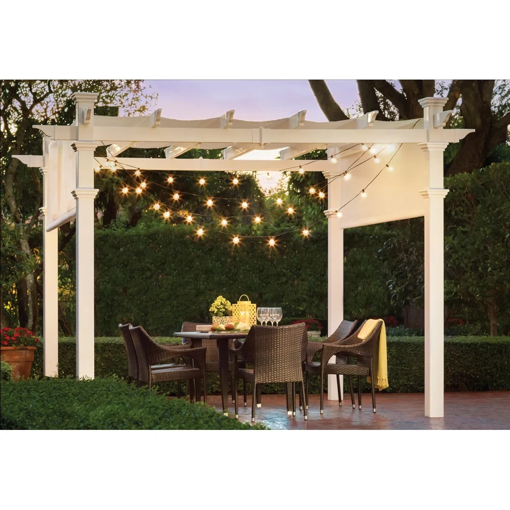 Kerrimore 120' W x 120' D Vinyl Pergola with Canopy