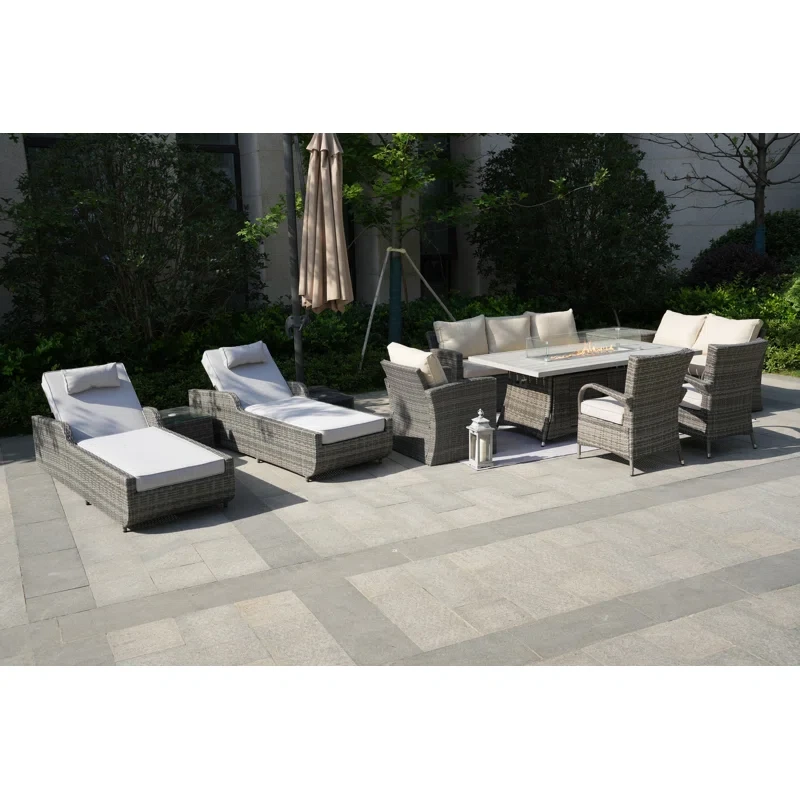 Alseepa 10 - Person Outdoor Seating Group with Cushions