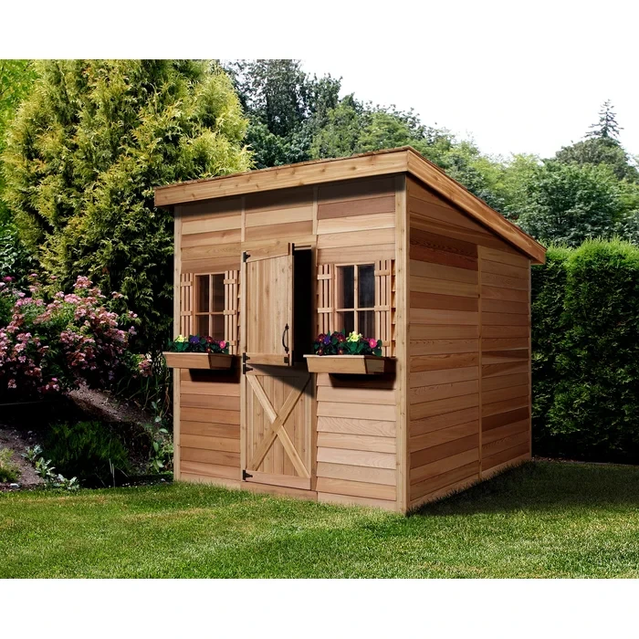 100" H x 108" W x 72" D Studio Western Red Cedar Wood Storage Shed