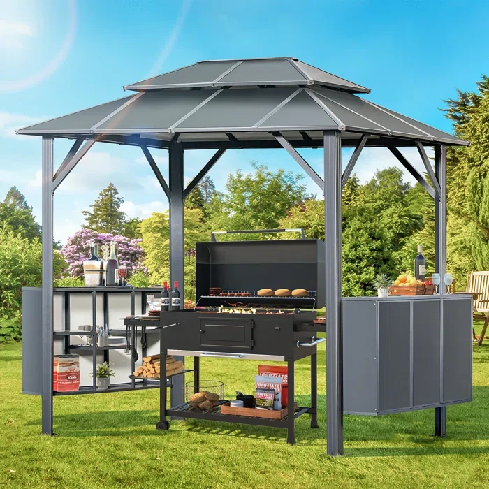 9 Ft. W X 6 Ft. D Aluminum Grill Gazebo