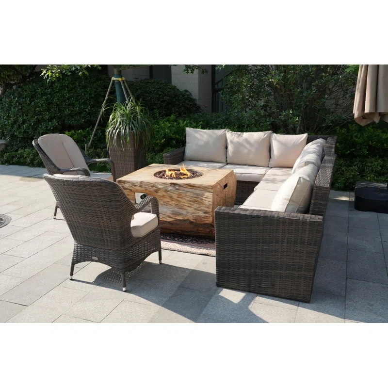 Algird 8 - Person Outdoor Seating Group with Cushions